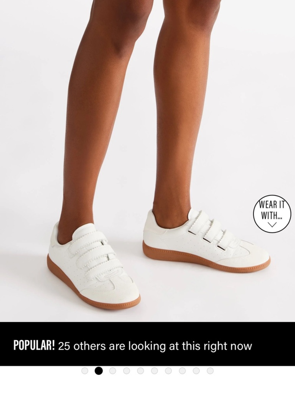 Steve Madden Momentum Velcro Buckle Strap Sneakers in White